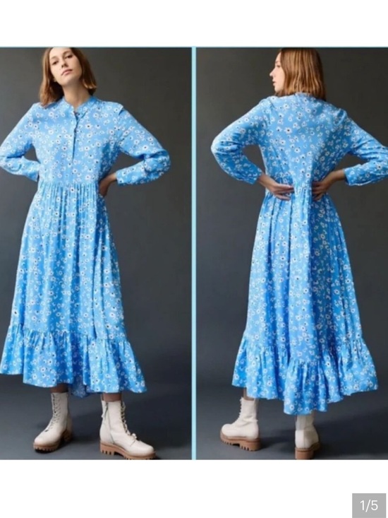 Anthropologie Dresses & Skirts - Mare Mare X Anthropologie Lynda Maxi Floral Blue White Dress, small
